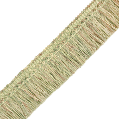 1.5" Courteau Brush Fringe Trim by Samuel & Sons in Palisades Grn/Tan/Lemon