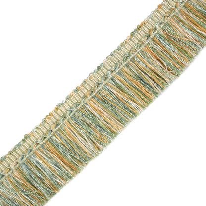 1.5" Courteau Brush Fringe Trim by Samuel & Sons in Spearmint/Gold