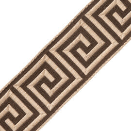 2.75" Aristotle Greek Key Trim by Samuel & Sons in Chocolate