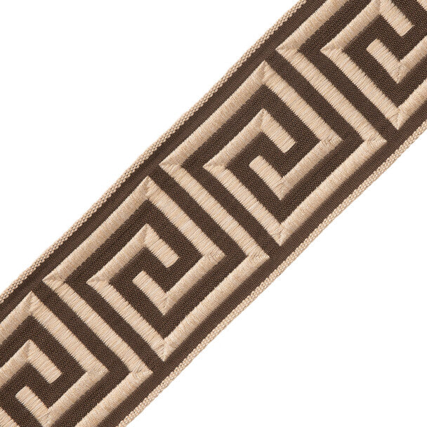 2.75" Aristotle Greek Key Trim by Samuel & Sons in Chocolate