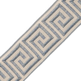 2.75" Aristotle Greek Key Trim by Samuel & Sons in Porcelain Blue