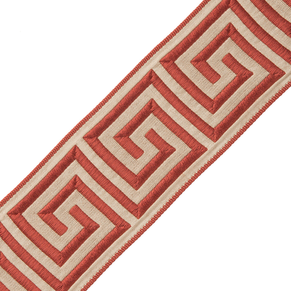 2.75" Aristotle Greek Key Trim by Samuel & Sons in Coral