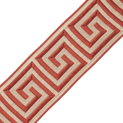 2.75" Aristotle Greek Key Trim by Samuel & Sons in Coral