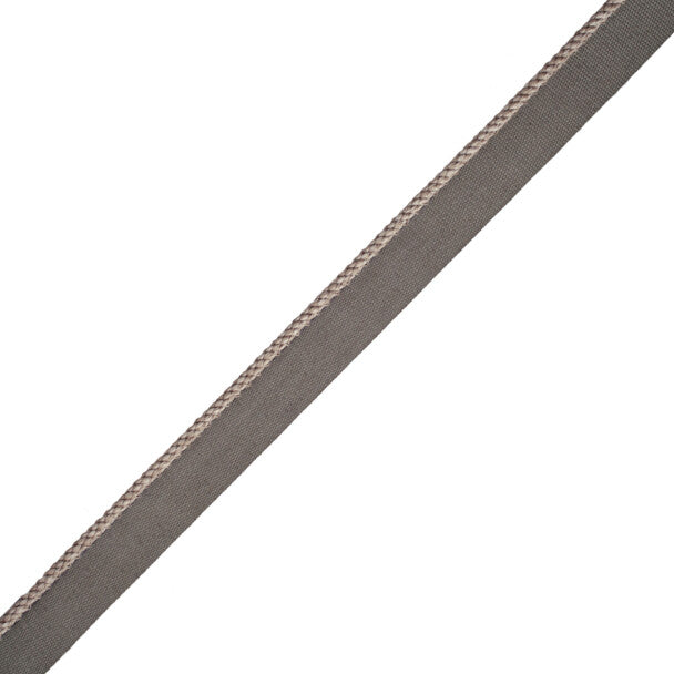 1/8" Cambridge Cord With Tape Trim by Samuel & Sons in Mouse Grey