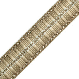 1 5/8" Orsay Silk Ribbed Border Trim by Samuel & Sons in Taupe Melange