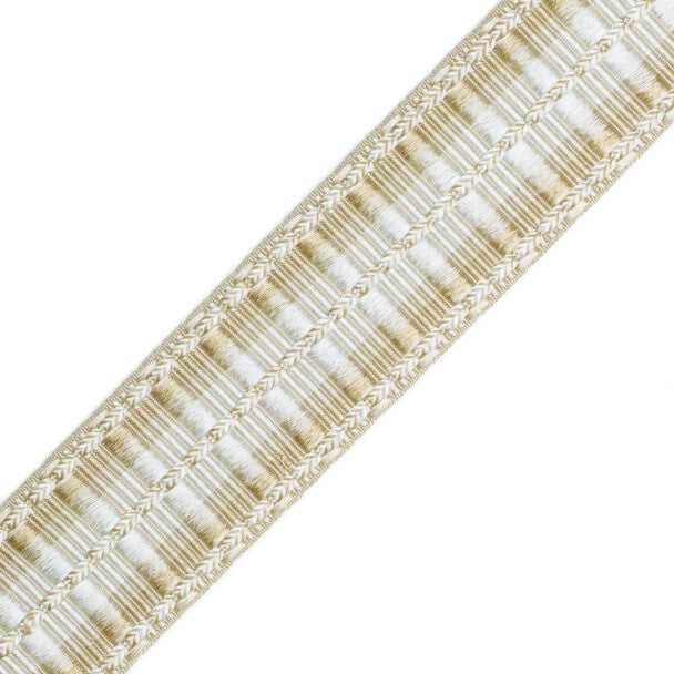 1 5/8" Orsay Silk Ribbed Border Trim by Samuel & Sons in Ivory Melange