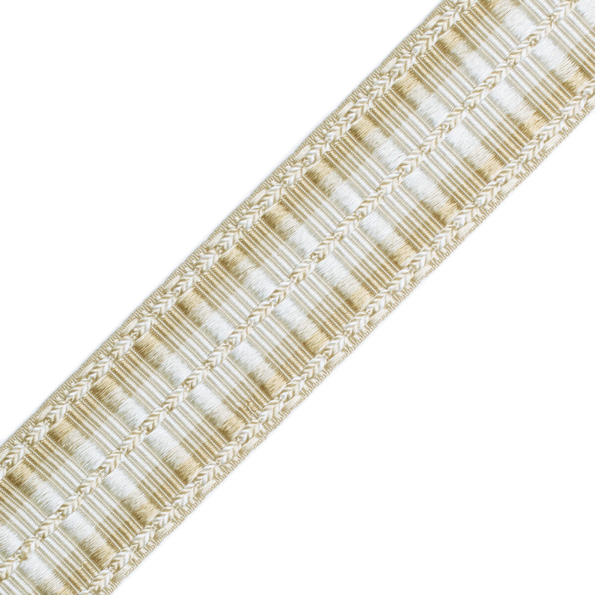 1 5/8" Orsay Silk Ribbed Border Trim by Samuel & Sons in Ivory Melange