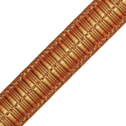 1 5/8" Orsay Silk Ribbed Border Trim by Samuel & Sons in Terra Cotta/Rust/Gold