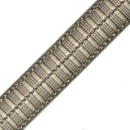 1 5/8" Orsay Silk Ribbed Border Trim by Samuel & Sons in Grey Melange