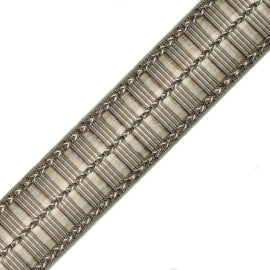 1 5/8" Orsay Silk Ribbed Border Trim by Samuel & Sons in Grey Melange