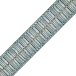 1 5/8" Orsay Silk Ribbed Border Trim by Samuel & Sons in Aqua Melange