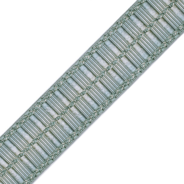 1 5/8" Orsay Silk Ribbed Border Trim by Samuel & Sons in Aqua Melange