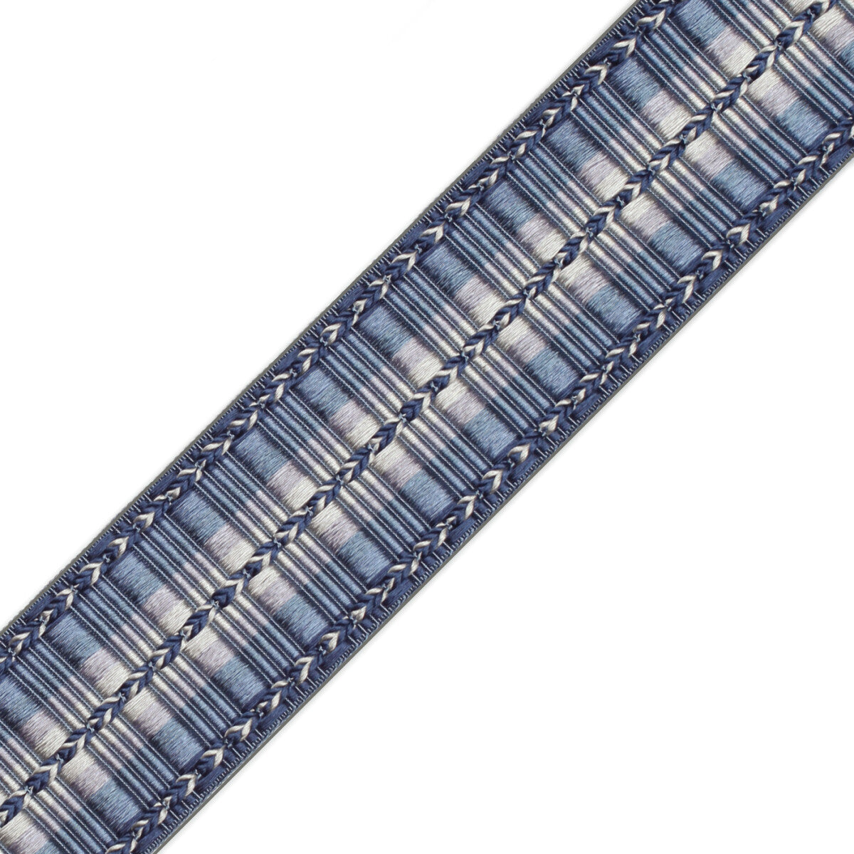 1 5/8" Orsay Silk Ribbed Border Trim by Samuel & Sons in Blue Melange