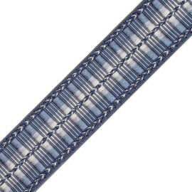 1 5/8" Orsay Silk Ribbed Border Trim by Samuel & Sons in Blue Melange