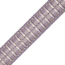 1 5/8" Orsay Silk Ribbed Border Trim by Samuel & Sons in Lavender Melange