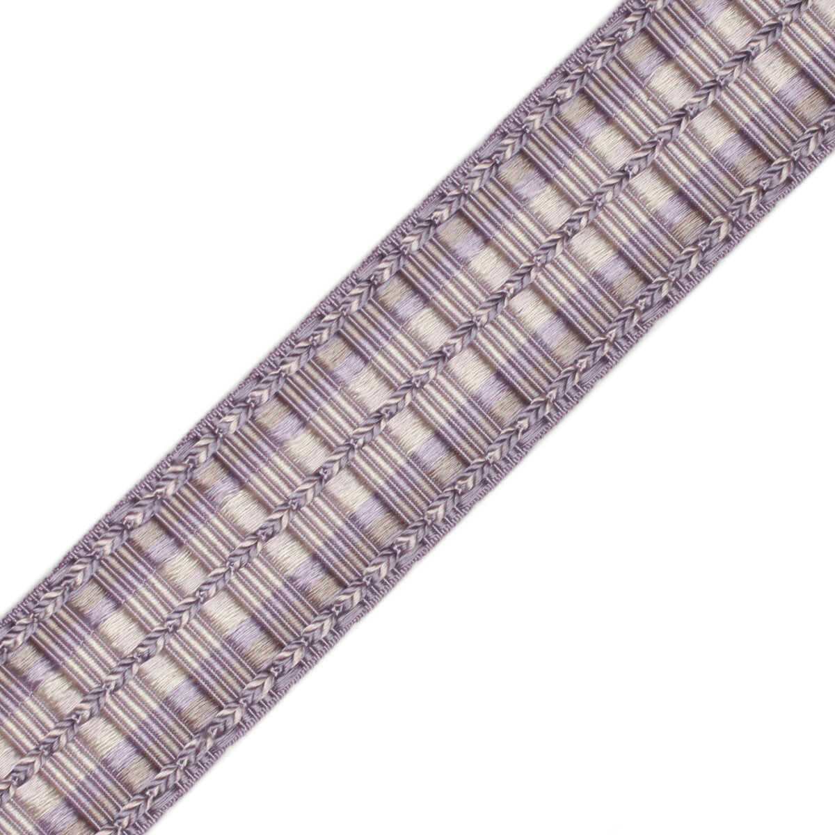 1 5/8" Orsay Silk Ribbed Border Trim by Samuel & Sons in Lavender Melange