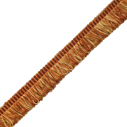 Orsay Silk Bouclé Loop Fringe Trim by Samuel & Sons in Terra Cotta/Rust/Gold