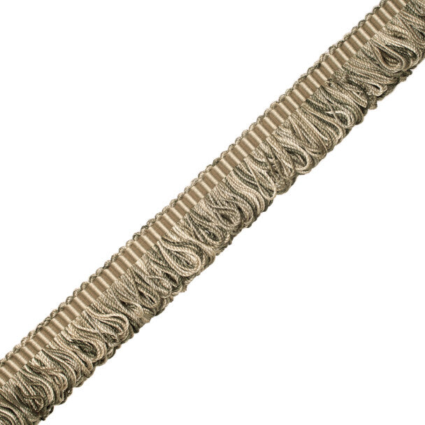 Orsay Silk Bouclé Loop Fringe Trim by Samuel & Sons in Grey Melange
