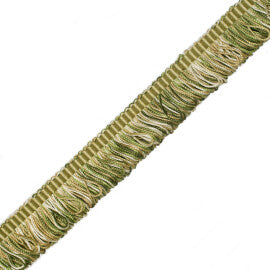 Orsay Silk Bouclé Loop Fringe Trim by Samuel & Sons in Celadon/Cream