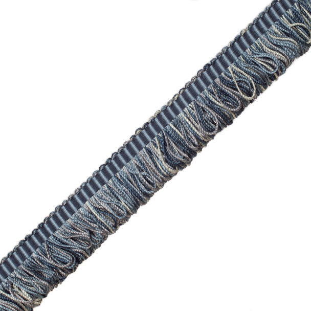 Orsay Silk Bouclé Loop Fringe Trim by Samuel & Sons in Blue Melange