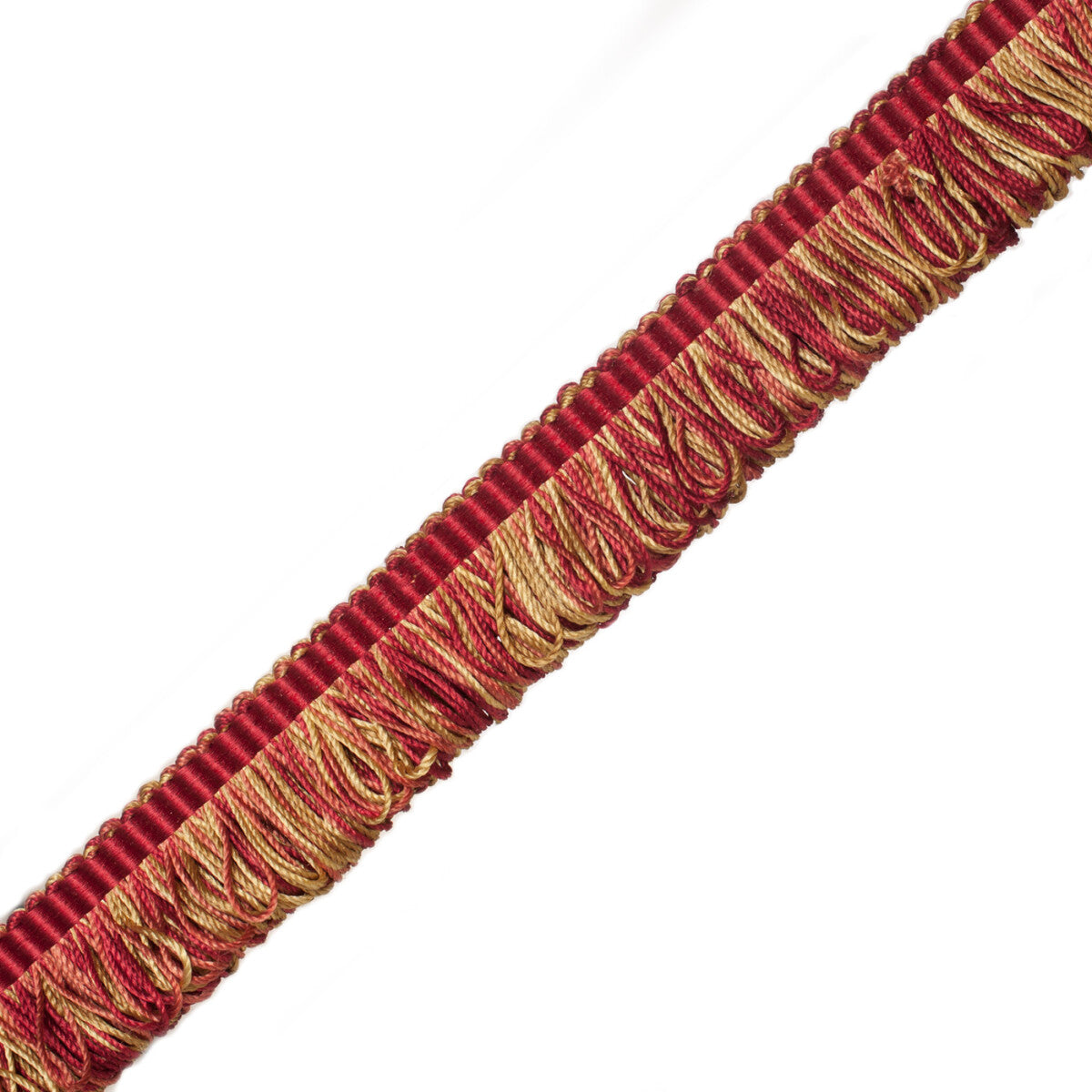 Orsay Silk Bouclé Loop Fringe Trim by Samuel & Sons in Cherry/Coral/Gold