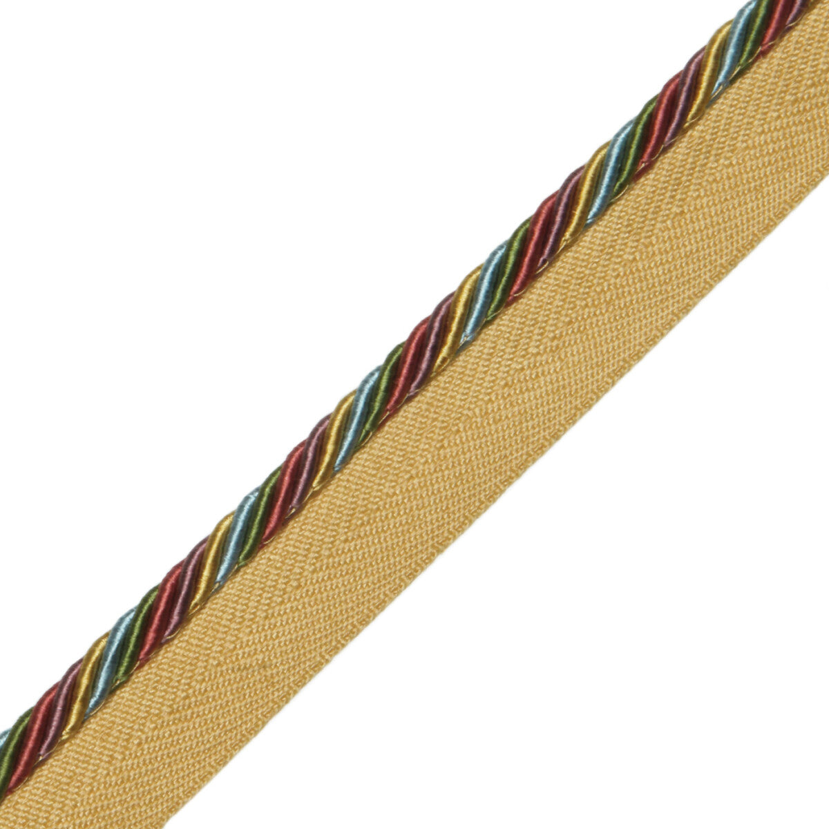 1/4" Orsay Silk Cord With Tape Trim by Samuel & Sons in Gold/Rose/Iris/Sky