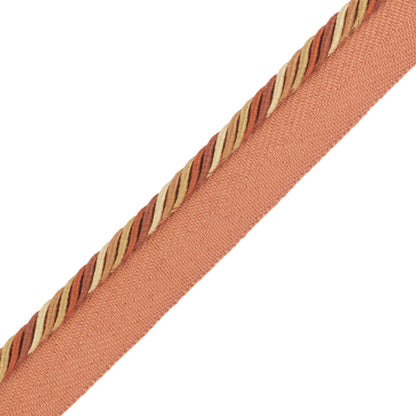1/4" Orsay Silk Cord With Tape Trim by Samuel & Sons in Terra Cotta/Rust/Gold