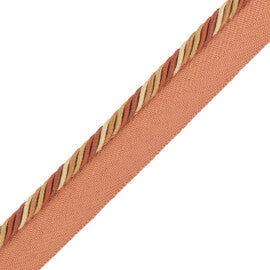 1/4" Orsay Silk Cord With Tape Trim by Samuel & Sons in Terra Cotta/Rust/Gold