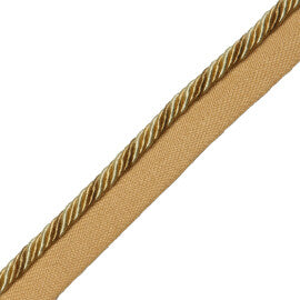 1/4" Orsay Silk Cord With Tape Trim by Samuel & Sons in Gold Melange
