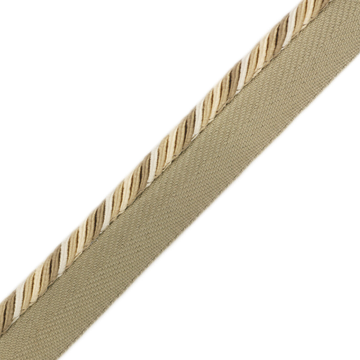1/4" Orsay Silk Cord With Tape Trim by Samuel & Sons in Taupe Melange