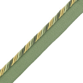 1/4" Orsay Silk Cord With Tape Trim by Samuel & Sons in Spring Greens/Gold