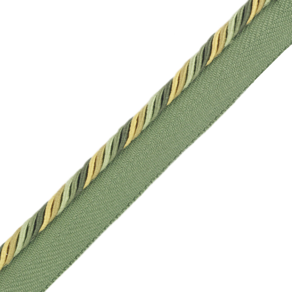 1/4" Orsay Silk Cord With Tape Trim by Samuel & Sons in Spring Greens/Gold