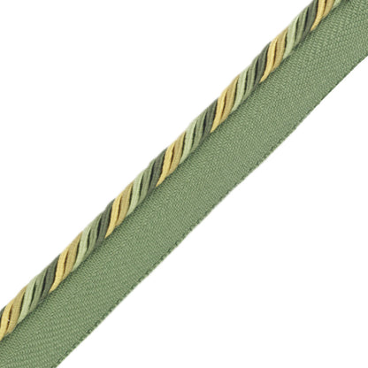 1/4" Orsay Silk Cord With Tape Trim by Samuel & Sons in Spring Greens/Gold