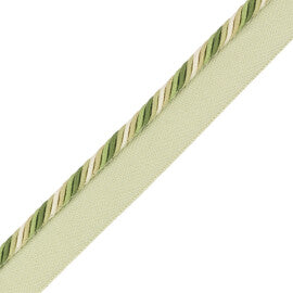 1/4" Orsay Silk Cord With Tape Trim by Samuel & Sons in Celadon/Cream