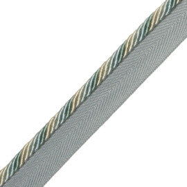 1/4" Orsay Silk Cord With Tape Trim by Samuel & Sons in Aqua Melange