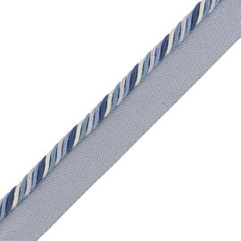 1/4" Orsay Silk Cord With Tape Trim by Samuel & Sons in Blue Melange