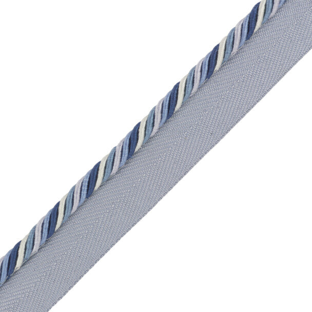 1/4" Orsay Silk Cord With Tape Trim by Samuel & Sons in Blue Melange