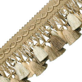Orsay Silk Tassel Fringe Trim by Samuel & Sons in Taupe Melange