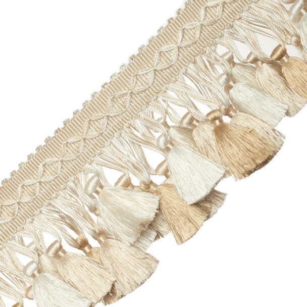 Orsay Silk Tassel Fringe Trim by Samuel & Sons in Ivory Melange