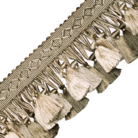 Orsay Silk Tassel Fringe Trim by Samuel & Sons in Grey Melange