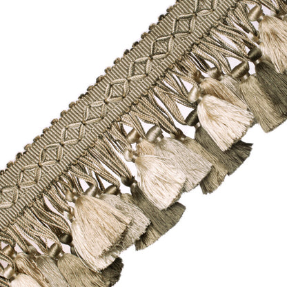 Orsay Silk Tassel Fringe Trim by Samuel & Sons in Grey Melange