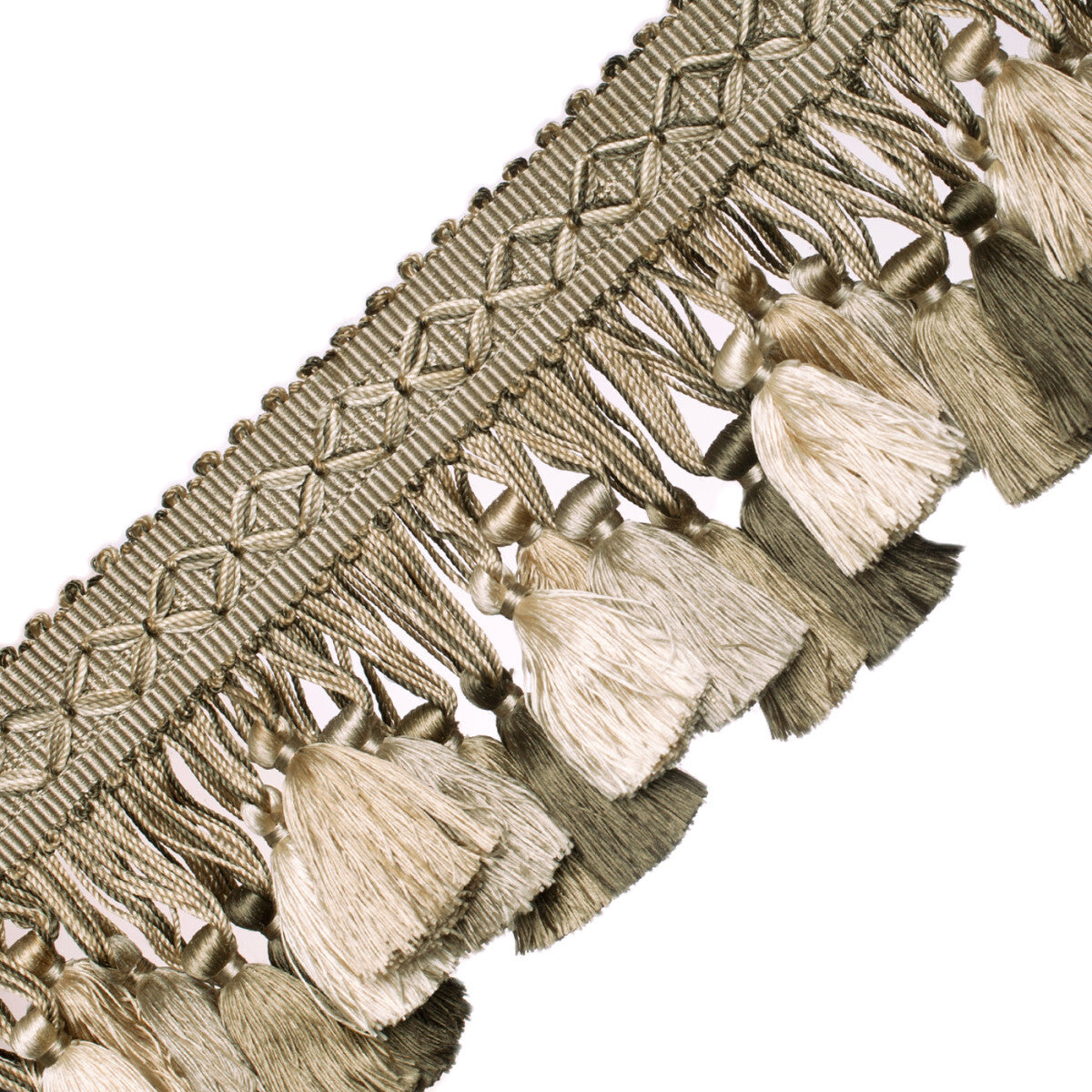Orsay Silk Tassel Fringe Trim by Samuel & Sons in Grey Melange