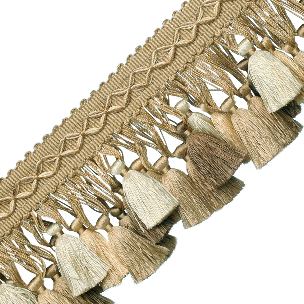 Orsay Silk Tassel Fringe Trim by Samuel & Sons in Taupe Melange