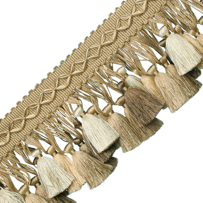 Orsay Silk Tassel Fringe Trim by Samuel & Sons in Taupe Melange