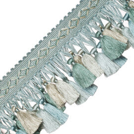 Orsay Silk Tassel Fringe Trim by Samuel & Sons in Aqua Melange