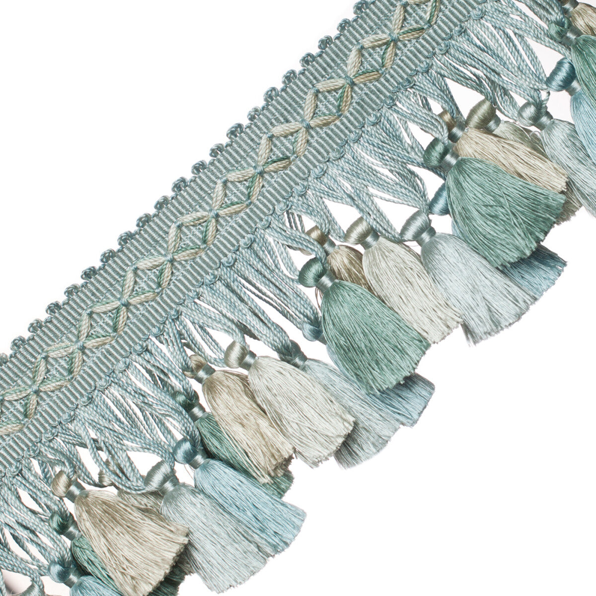 Orsay Silk Tassel Fringe Trim by Samuel & Sons in Aqua Melange