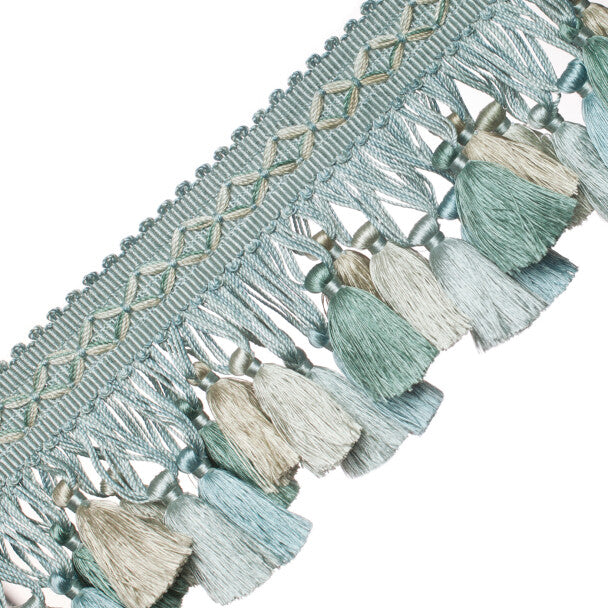 Orsay Silk Tassel Fringe Trim by Samuel & Sons in Aqua Melange