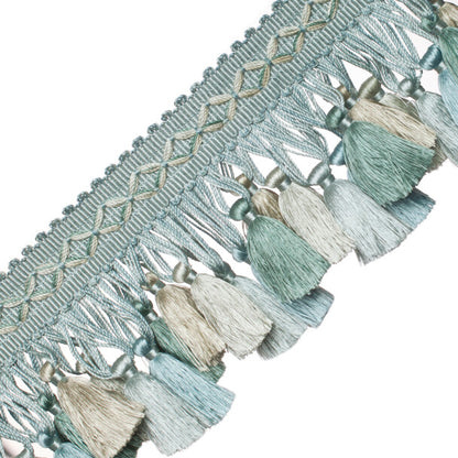 Orsay Silk Tassel Fringe Trim by Samuel & Sons in Aqua Melange