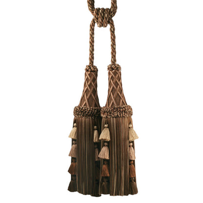 Orsay Silk Double Tassel Tieback by Samuel & Sons in Chocolate Melange