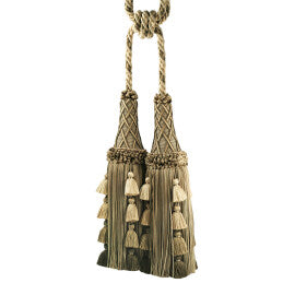 Orsay Silk Double Tassel Tieback by Samuel & Sons in Grey Melange